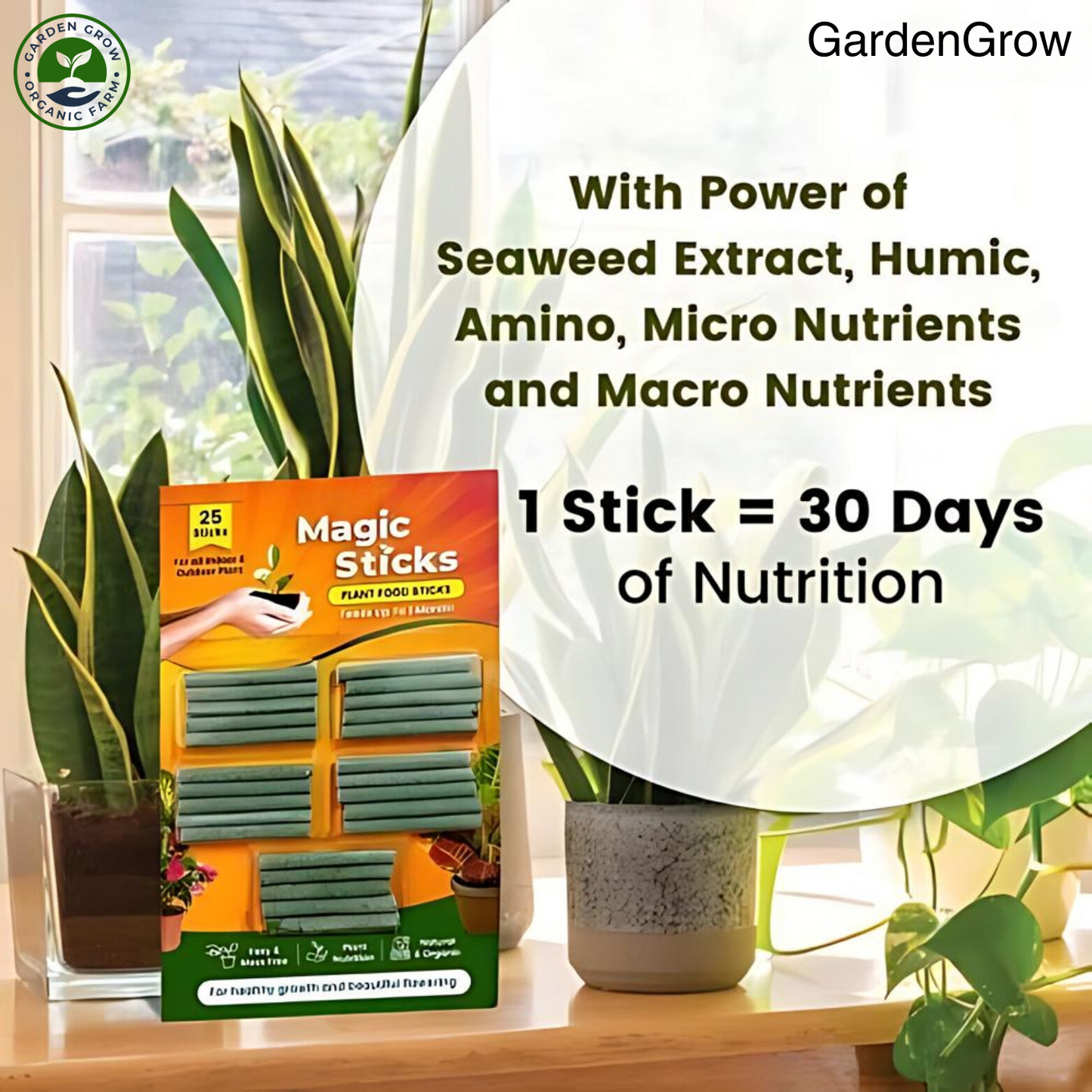 Plant Food Magic Sticks - Organic Indoor Plant Nutrition