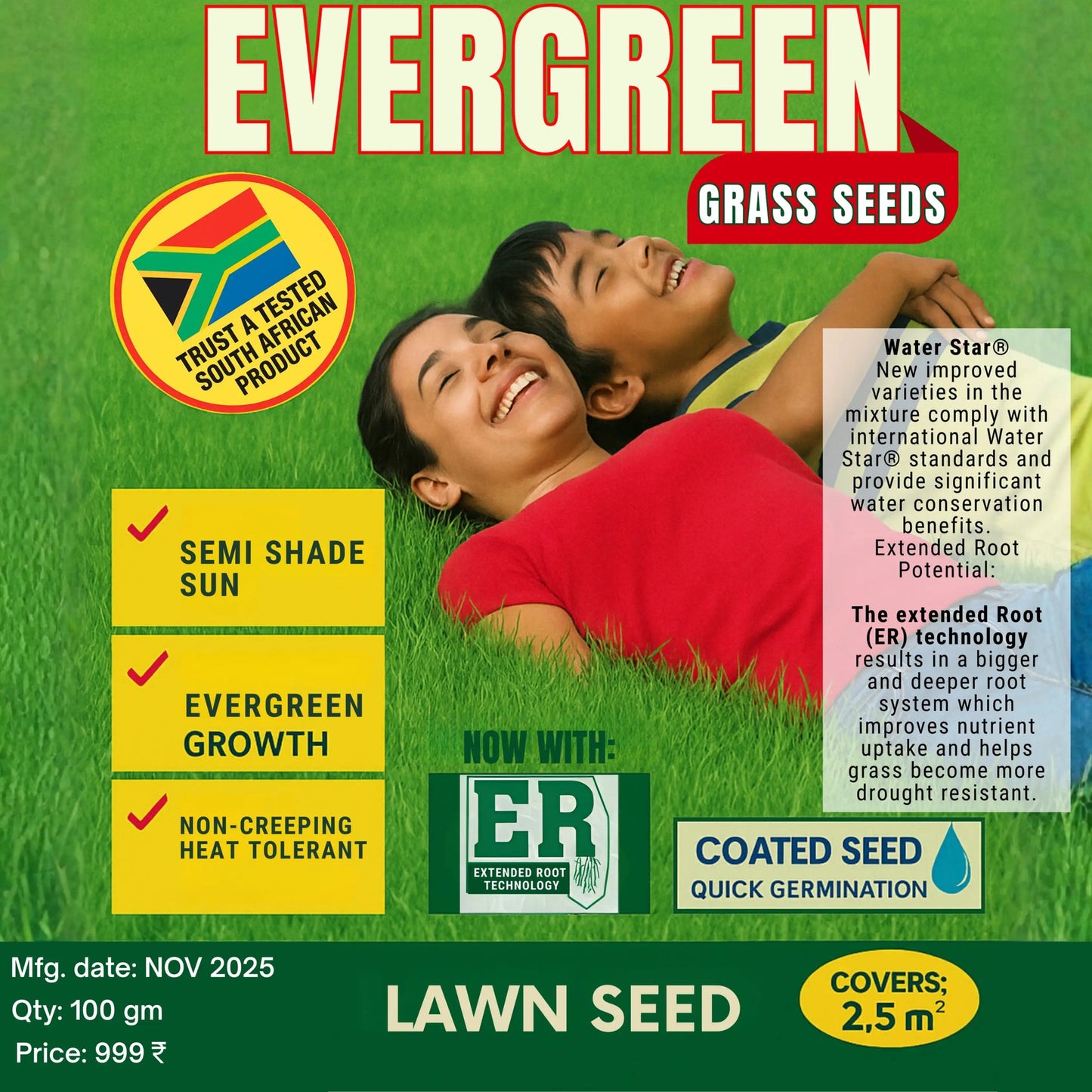 All Seasons Evergreen Grass Seeds | Fast Germination | Year-Round Beatiful Green Lawn